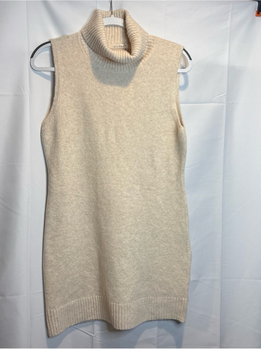 Ellison Cream Sleeveless Cowl Neck Sweater Tunic